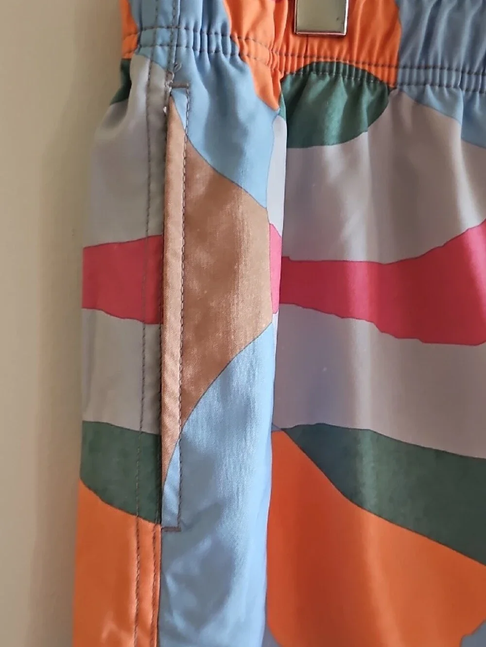 Speedo Men’s Multicolor Abstract Swim Trunks - Pink, Orange, Blue XL